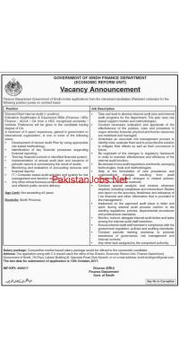 Jobs In Finance Department Govt Of Sindh - advertisement image