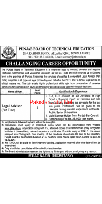 Jobs In Punjab Board Of Technical Education - advertisement image