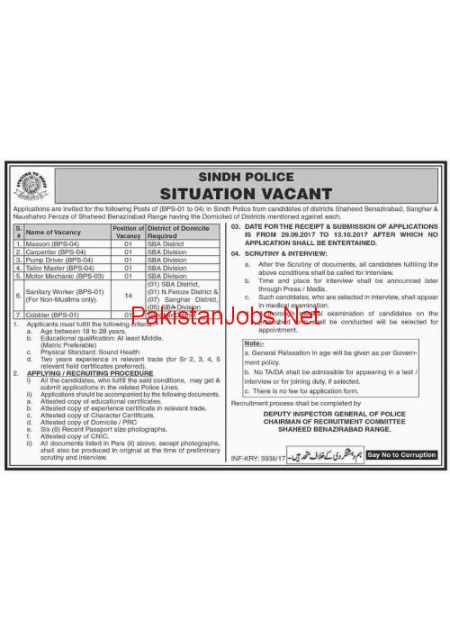20+ Jobs In Sindh Police - advertisement image