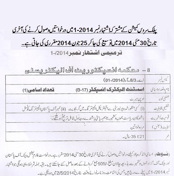 Corrigendum / Vacancy Advertisement no. 1-/2014 ::: Urdu news - newspaper advertisement