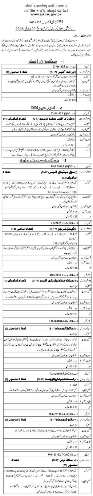 Vacancy Advertisement no. 3-/2016 ::: Urdu news - newspaper advertisement