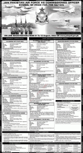 Join PAF Jobs 2022 As Commissioned Officer join paf gov pk
