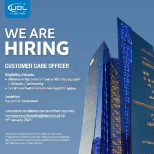 UNITED BANK LIMITED UBL IS HIRING LATEST JOBS 2023