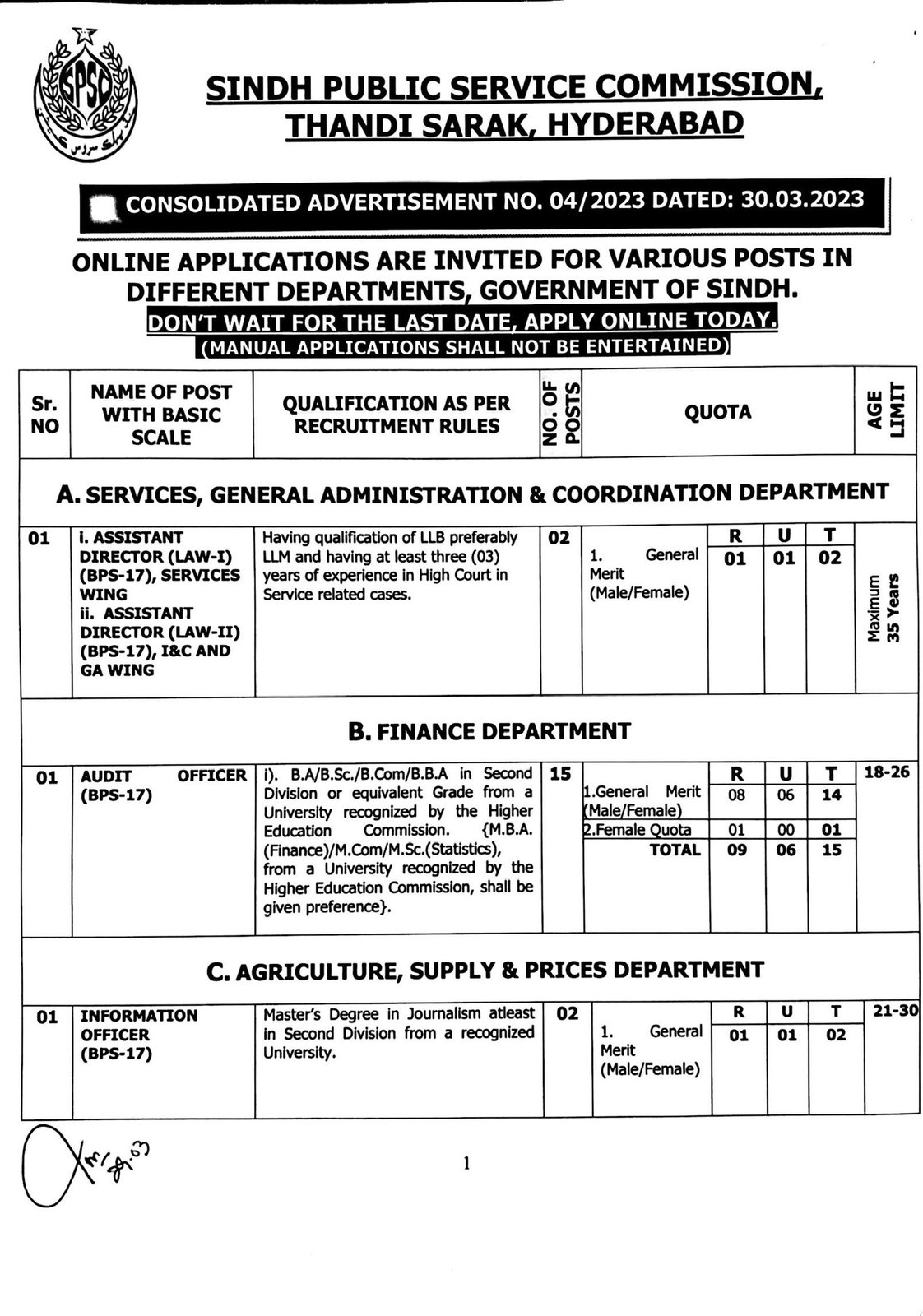 Advertisement 4/23 - newspaper advertisement